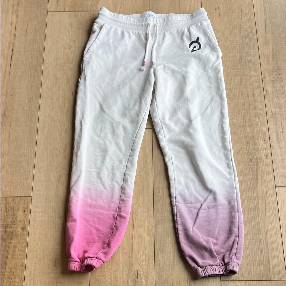 Peloton White to Pink Ombre Jogger Sweatpants